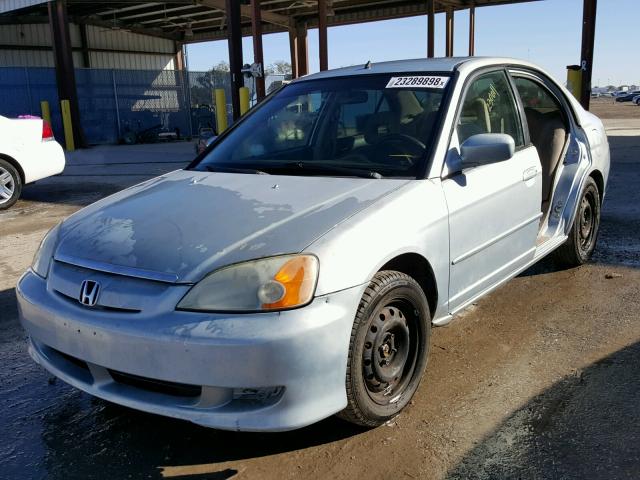 JHMES966X3S002345 - 2003 HONDA CIVIC HYBR BLUE photo 2