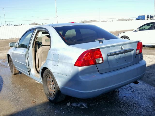 JHMES966X3S002345 - 2003 HONDA CIVIC HYBR BLUE photo 3