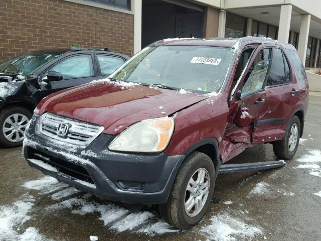 JHLRD78833C016391 - 2003 HONDA CR-V EX MAROON photo 2