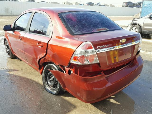 KL1TD56628B177280 - 2008 CHEVROLET AVEO BASE RED photo 3