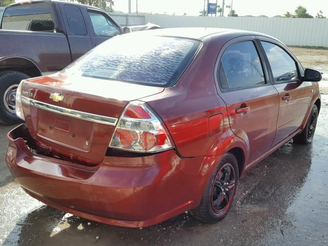 KL1TD56628B177280 - 2008 CHEVROLET AVEO BASE RED photo 4