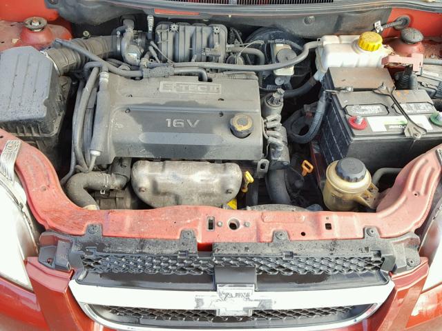 KL1TD56628B177280 - 2008 CHEVROLET AVEO BASE RED photo 7