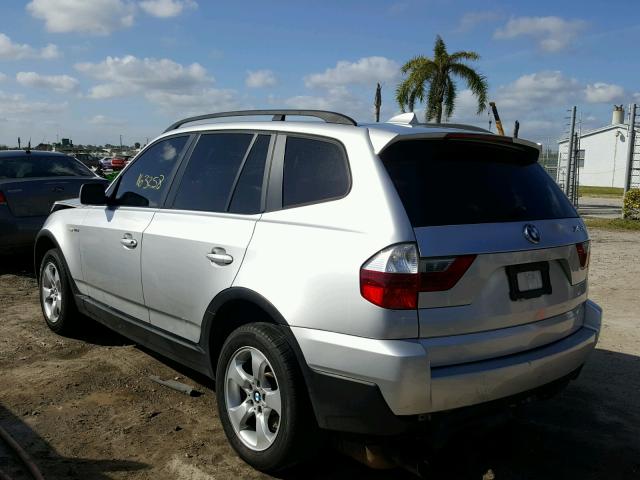 WBXPC93437WF12745 - 2007 BMW X3 3.0SI SILVER photo 3