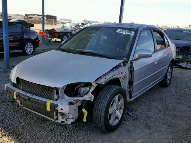 2HGES26794H564104 - 2004 HONDA CIVIC EX SILVER photo 2