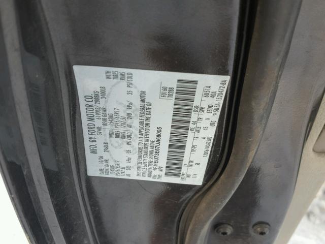 1FMEU73E67UA68005 - 2007 FORD EXPLORER X CHARCOAL photo 10