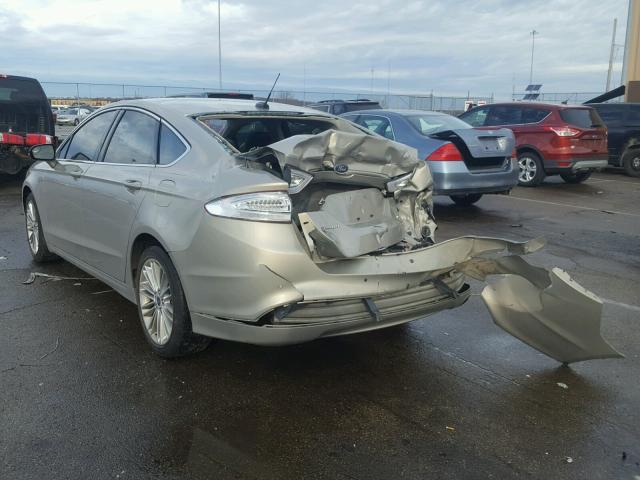 3FA6P0HD4FR112778 - 2015 FORD FUSION SE BEIGE photo 3