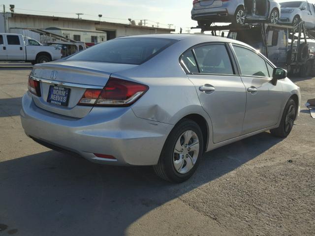 19XFB2F52EE228812 - 2014 HONDA CIVIC LX SILVER photo 4