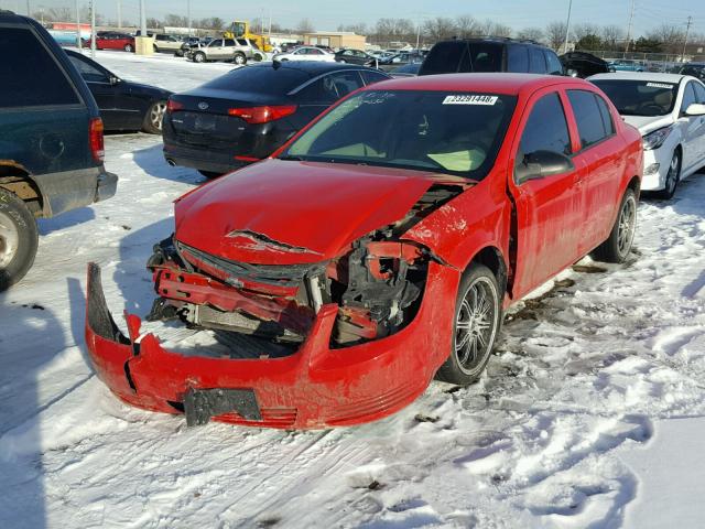 1G1AK55F177354502 - 2007 CHEVROLET COBALT LS RED photo 2