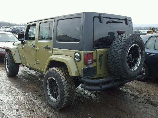 1C4BJWEG0DL693428 - 2013 JEEP WRANGLER U GREEN photo 3