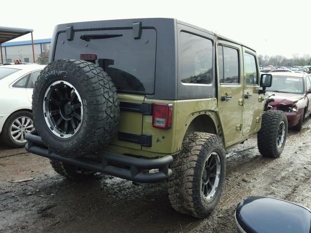 1C4BJWEG0DL693428 - 2013 JEEP WRANGLER U GREEN photo 4