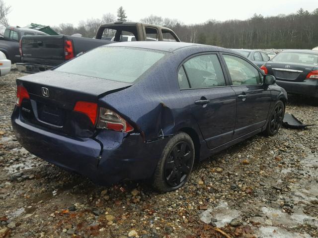 2HGFA16558H501653 - 2008 HONDA CIVIC LX BLUE photo 4