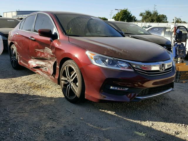 1HGCR2F52GA234762 - 2016 HONDA ACCORD SPO MAROON photo 1