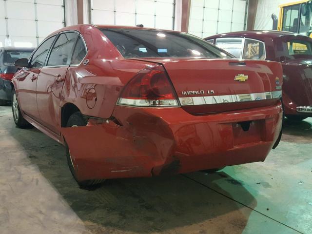 2G1WB57K191149648 - 2009 CHEVROLET IMPALA LS RED photo 3