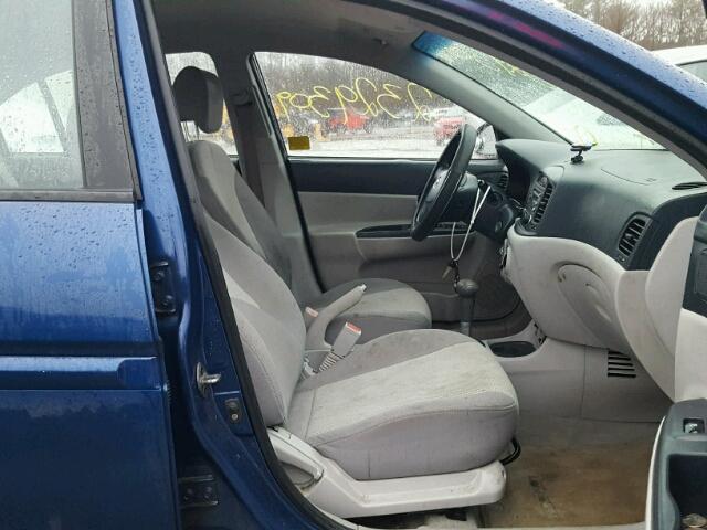 KMHCN46C27U112028 - 2007 HYUNDAI ACCENT GLS BLUE photo 5