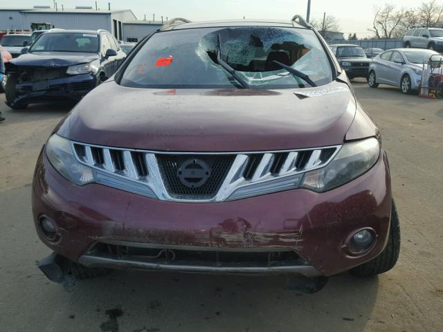 JN8AZ18W29W131633 - 2009 NISSAN MURANO S MAROON photo 10