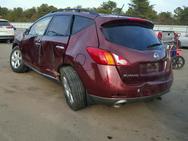 JN8AZ18W29W131633 - 2009 NISSAN MURANO S MAROON photo 3