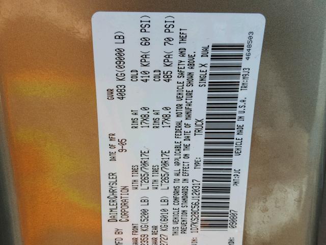 1D7KS28C56J120317 - 2006 DODGE RAM 2500 S Qızıl foto 10