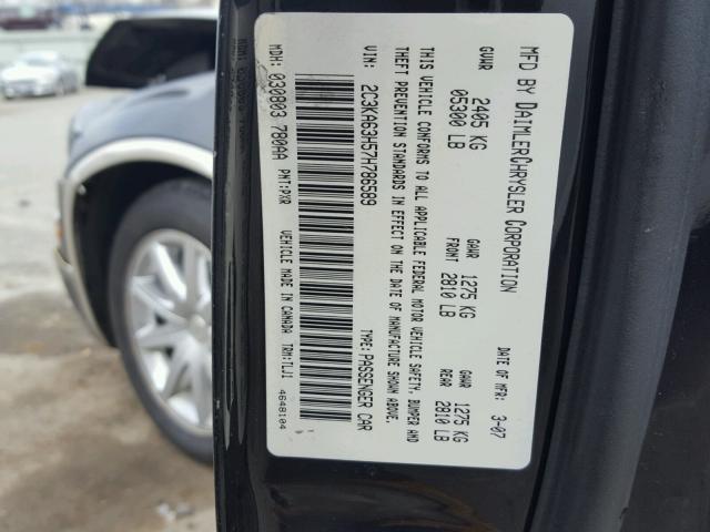 2C3KA63H57H786589 - 2007 CHRYSLER 300C BLACK photo 10