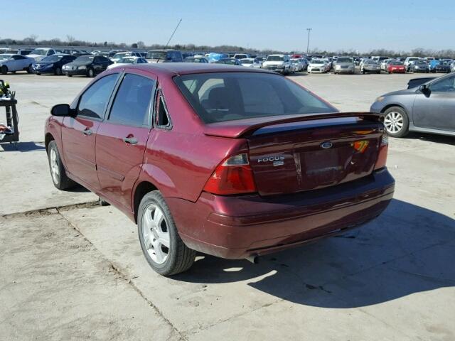 1FAHP34N17W143493 - 2007 FORD FOCUS ZX4 BURGUNDY photo 3