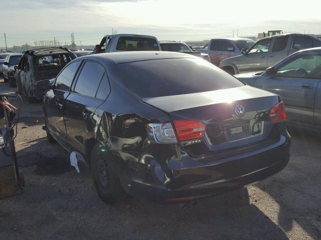3VW2K7AJ2EM438104 - 2014 VOLKSWAGEN JETTA BASE BLACK photo 3