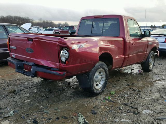 1FTYR10D37PA03199 - 2007 FORD RANGER RED photo 4