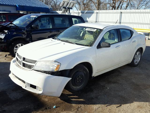 1B3LC46R38N664536 - 2008 DODGE AVENGER SE WHITE photo 2