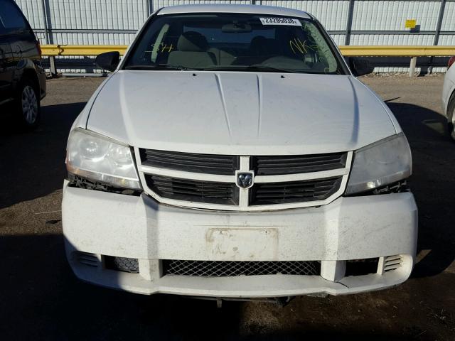 1B3LC46R38N664536 - 2008 DODGE AVENGER SE WHITE photo 9