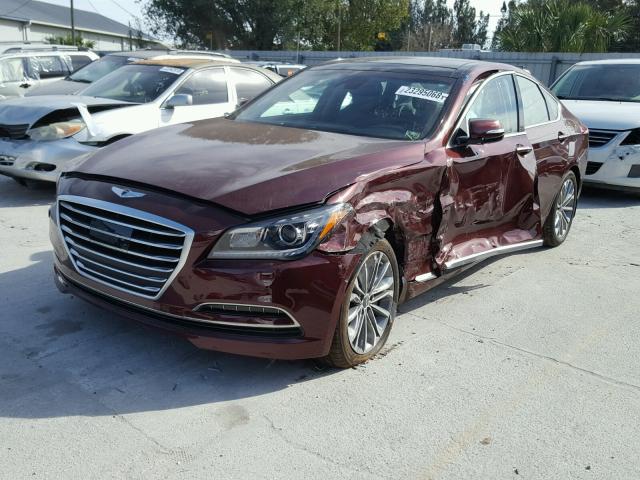 KMHGN4JE7FU092237 - 2015 HYUNDAI GENESIS 3. MAROON photo 2