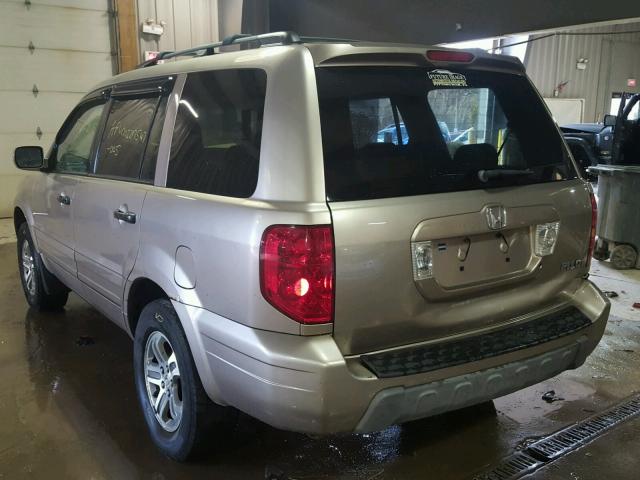 2HKYF18694H554694 - 2004 HONDA PILOT EXL GOLD photo 3