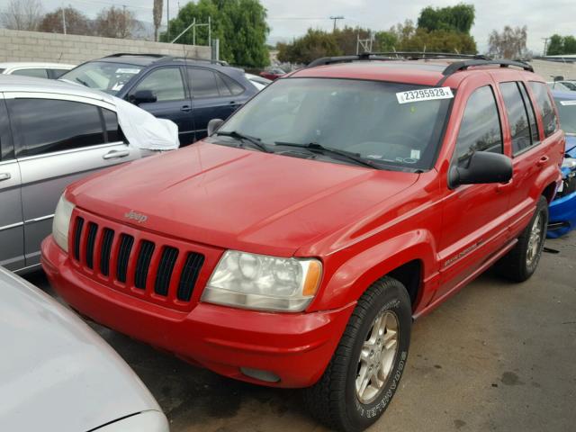 1J4GW58S4YC398639 - 2000 JEEP GRAND CHER RED photo 2