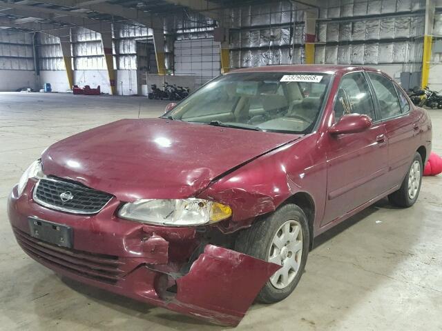 3N1CB51D81L473805 - 2001 NISSAN SENTRA XE MAROON photo 2