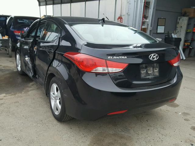 5NPDH4AE7DH292332 - 2013 HYUNDAI ELANTRA GL BLACK photo 3