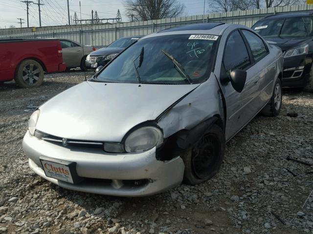 1B3ES46C7YD719311 - 2000 DODGE NEON BASE SILVER photo 2