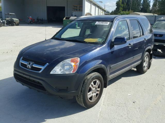 SHSRD78864U226333 - 2004 HONDA CR-V EX BLUE photo 2