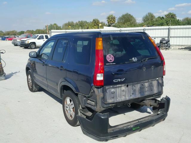 SHSRD78864U226333 - 2004 HONDA CR-V EX BLUE photo 3