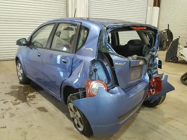 KL1TD66E99B385588 - 2009 CHEVROLET AVEO LS BLUE photo 3