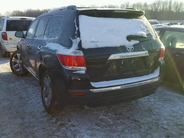 5TDYK3EH9CS062561 - 2012 TOYOTA HIGHLANDER BLACK photo 3