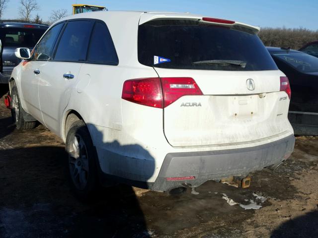 2HNYD28437H504469 - 2007 ACURA MDX TECHNO WHITE photo 3