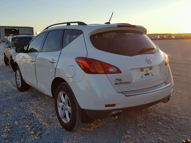 JN8AZ18U09W031240 - 2009 NISSAN MURANO S WHITE photo 3