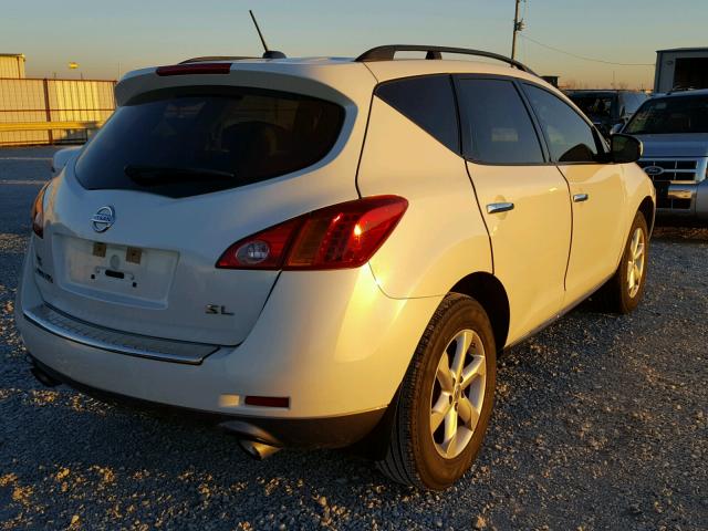 JN8AZ18U09W031240 - 2009 NISSAN MURANO S WHITE photo 4