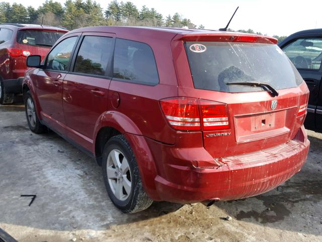 3D4GG57V09T139962 - 2009 DODGE JOURNEY SX RED photo 3