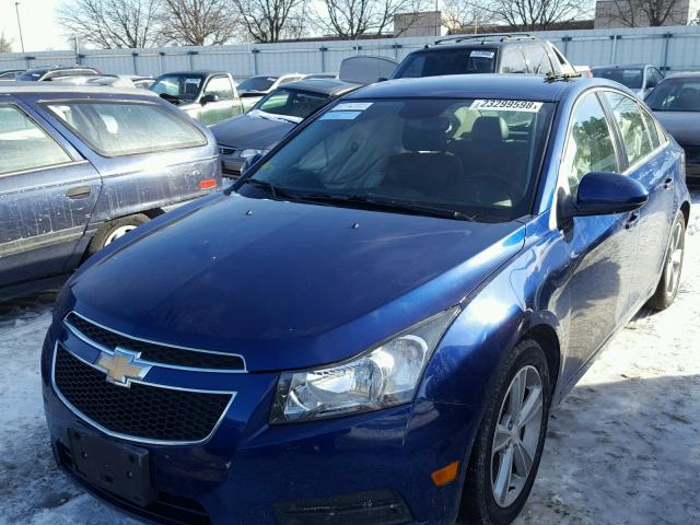 1G1PE5SB6D7208689 - 2013 CHEVROLET CRUZE LT BLUE photo 2