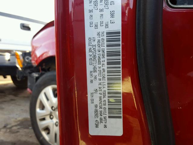 3C4PDCABXGT114606 - 2016 DODGE JOURNEY SE RED photo 10