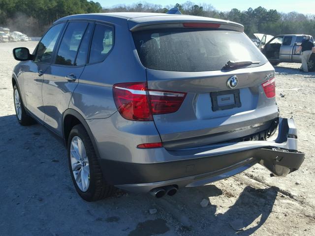 5UXWX9C51D0D09095 - 2013 BMW X3 XDRIVE2 GRAY photo 3