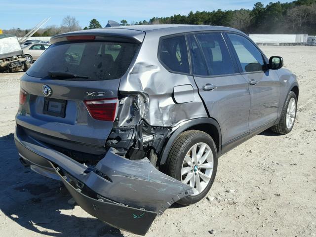 5UXWX9C51D0D09095 - 2013 BMW X3 XDRIVE2 GRAY photo 4