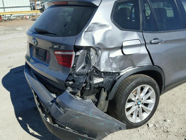 5UXWX9C51D0D09095 - 2013 BMW X3 XDRIVE2 GRAY photo 9