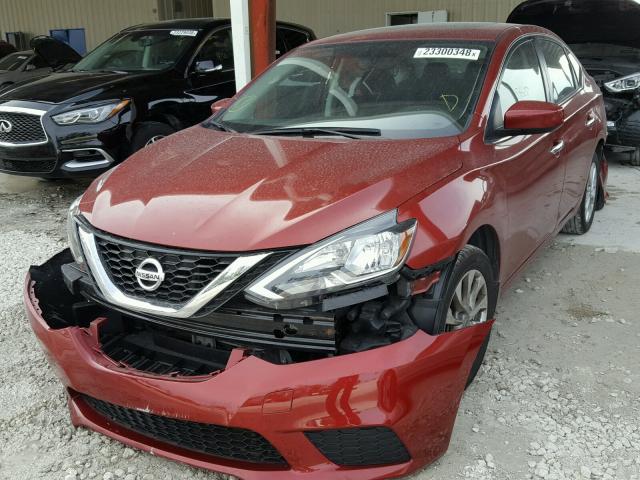 3N1AB7AP0GY310977 - 2016 NISSAN SENTRA S MAROON photo 2