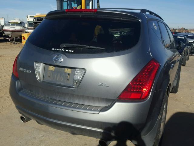 JN8AZ08T86W417966 - 2006 NISSAN MURANO SL GRAY photo 4