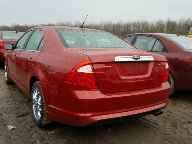 3FAHP0JA0AR232420 - 2010 FORD FUSION SEL RED photo 3