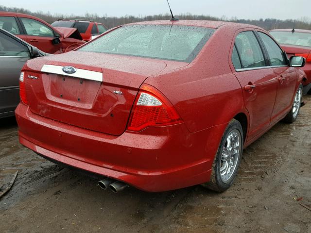 3FAHP0JA0AR232420 - 2010 FORD FUSION SEL RED photo 4